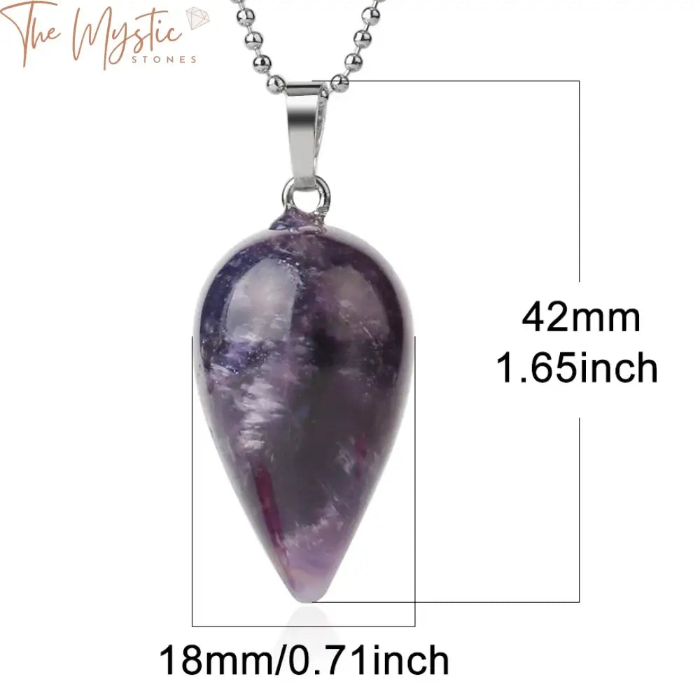 Teardrop Natural Stone Pendant Necklace