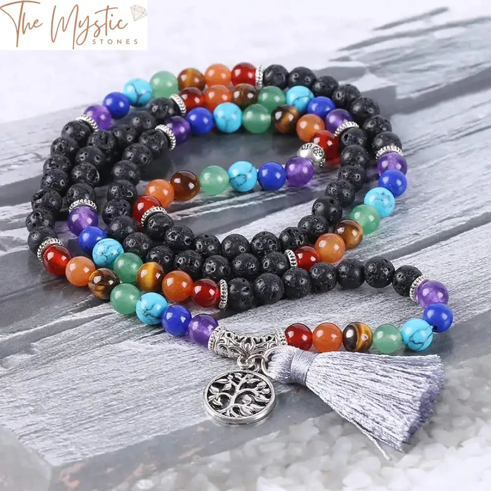 Tibetan Black Lava Multilayer Mala Bracelet