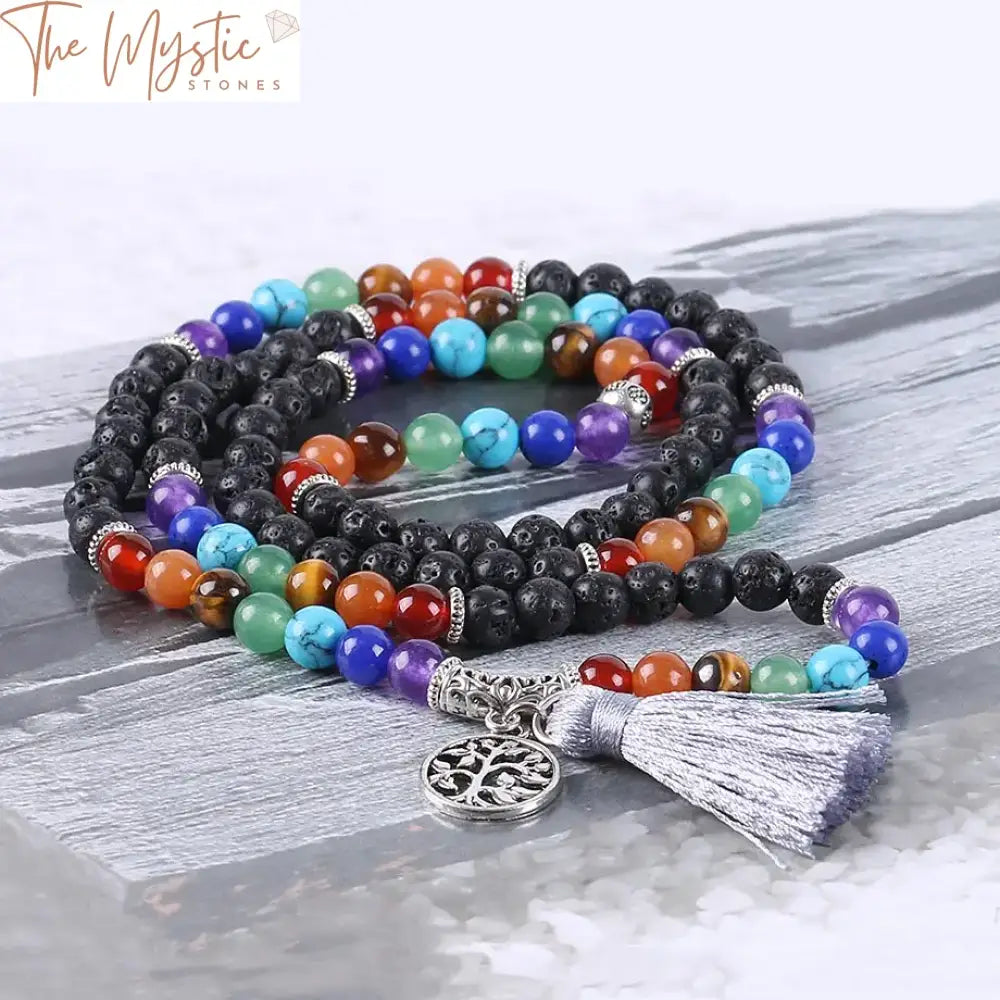 Tibetan Black Lava Multilayer Mala Bracelet