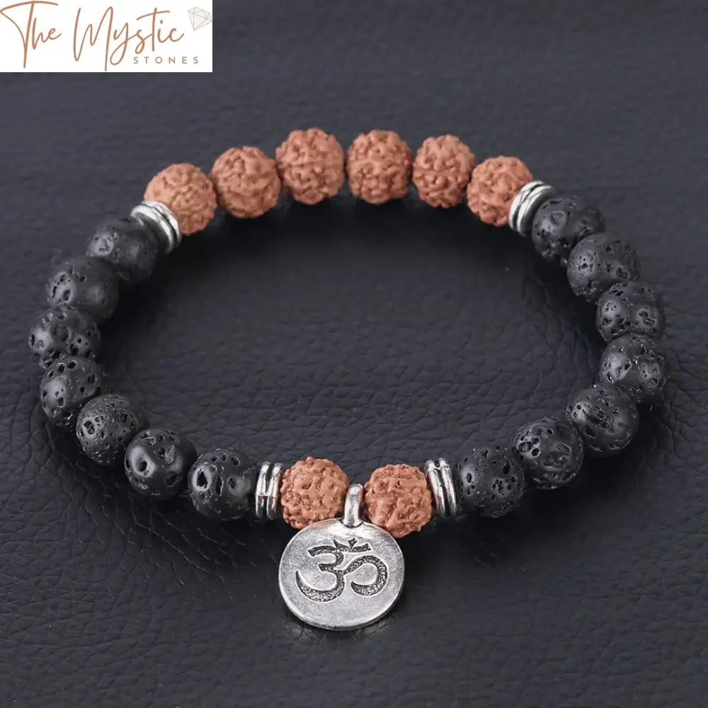 Tibetan Chakra Vajra Bracelet With Lava Beads