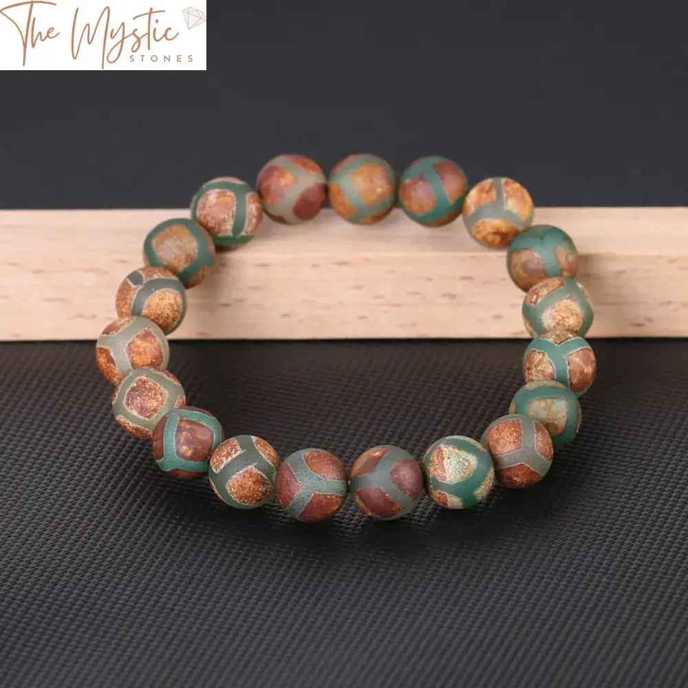 Tibetan Onyx Vein 10Mm Bead Bracelet