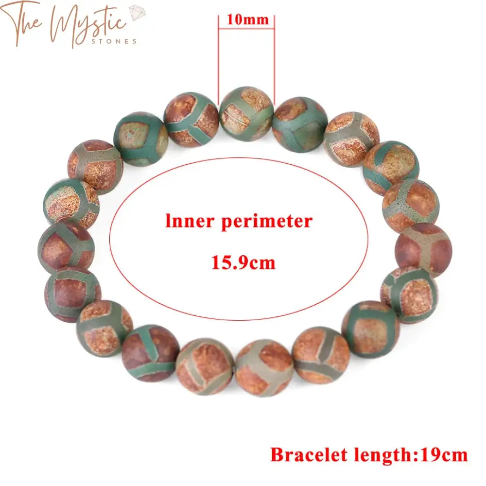 Tibetan Onyx Vein 10Mm Bead Bracelet