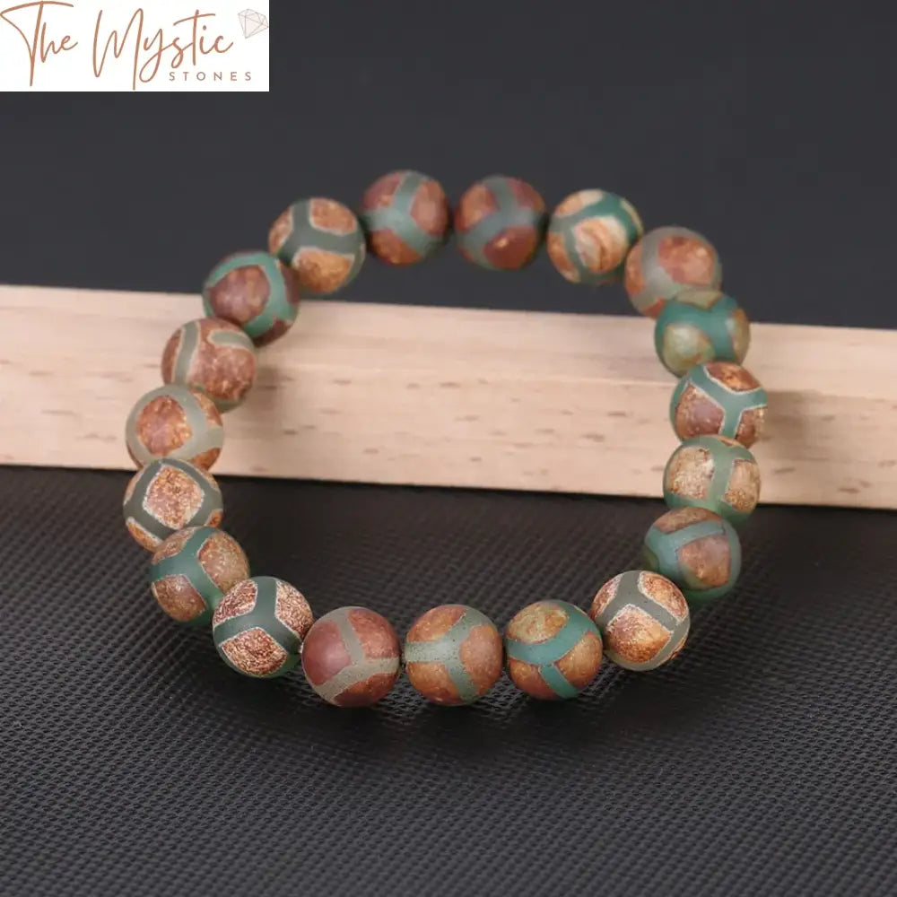 Tibetan Onyx Vein 10Mm Bead Bracelet