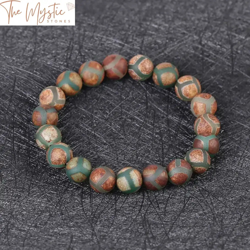 Tibetan Onyx Vein 10Mm Bead Bracelet