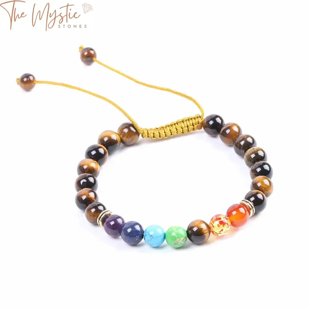 Tiger Eye & 7 Chakra Gemstone Bracelet