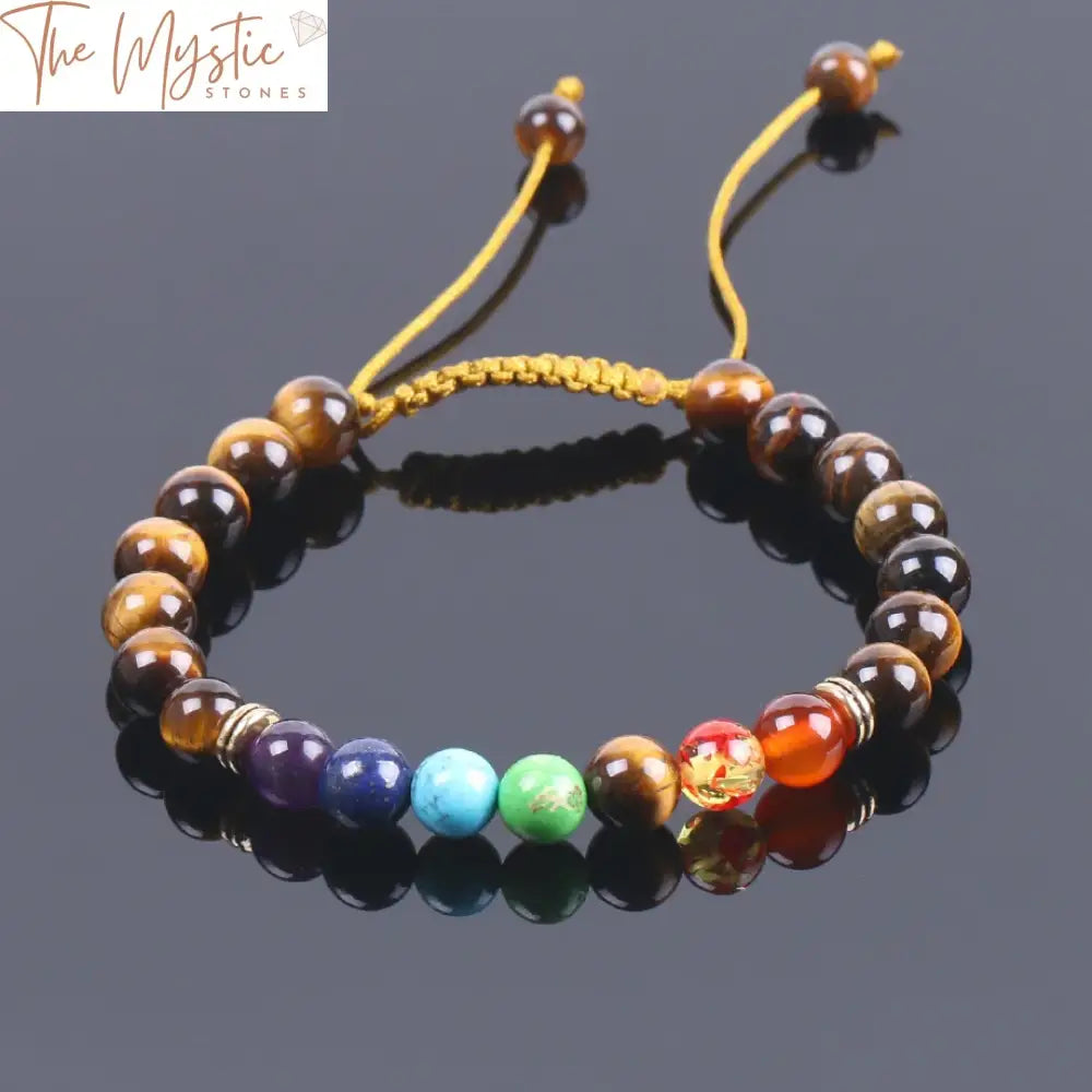 Tiger Eye & 7 Chakra Gemstone Bracelet