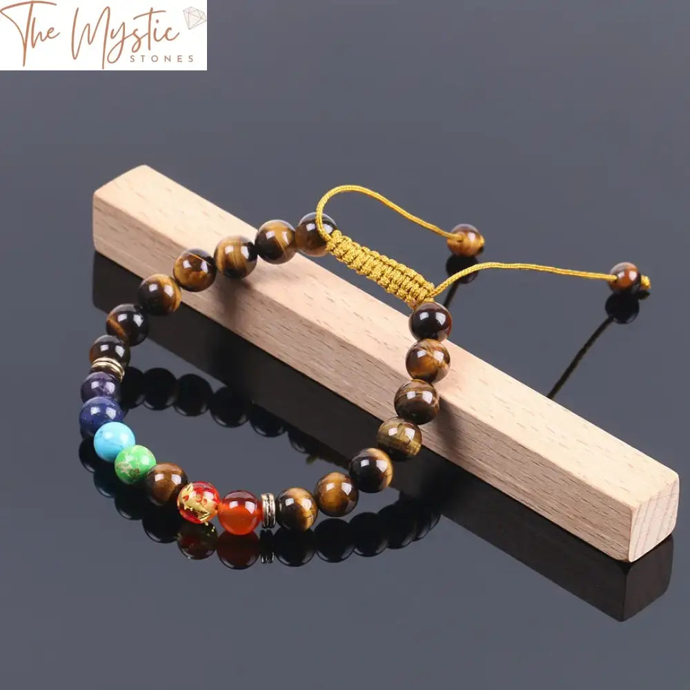 Tiger Eye & 7 Chakra Gemstone Bracelet