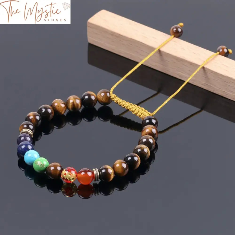 Tiger Eye & 7 Chakra Gemstone Bracelet