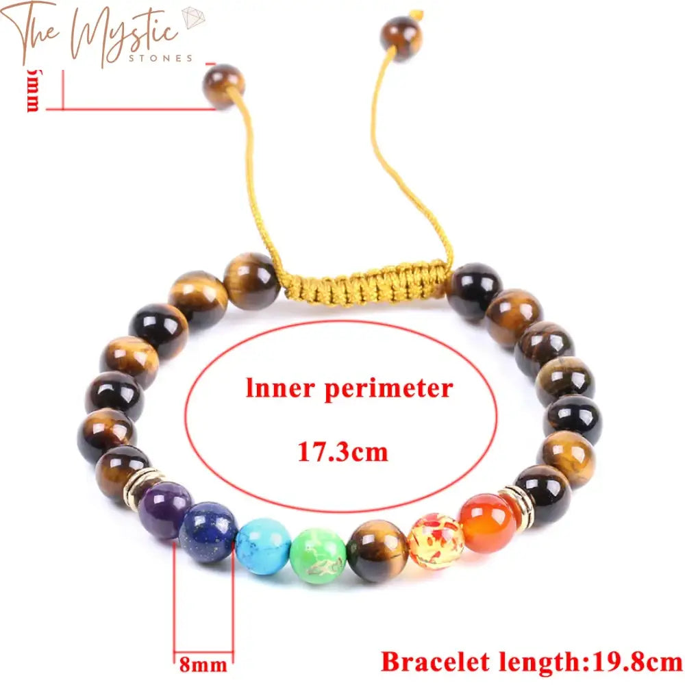 Tiger Eye & 7 Chakra Gemstone Bracelet