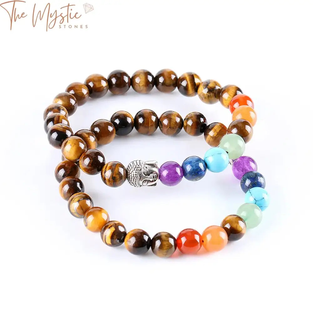 Tiger Eye 7 Chakra Mala Bracelet