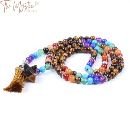 Tiger Eye Chakra Tassel Bracelet