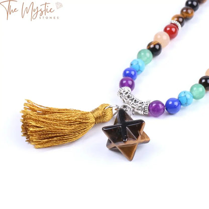 Tiger Eye Chakra Tassel Bracelet