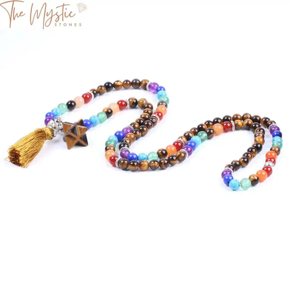 Tiger Eye Chakra Tassel Bracelet