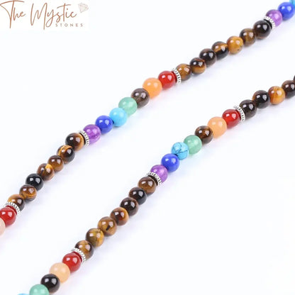 Tiger Eye Chakra Tassel Bracelet