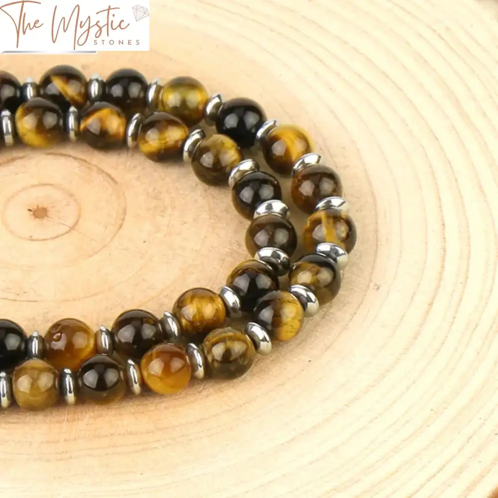 Tiger Eye & Chakra Tree Of Life Beaded Necklace