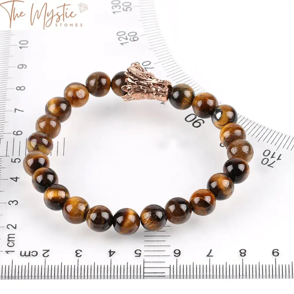 Tiger Eye Dragon Head Gemstone Bracelet