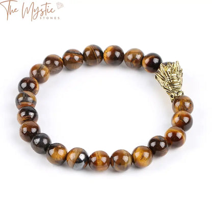 Tiger Eye Dragon Head Gemstone Bracelet