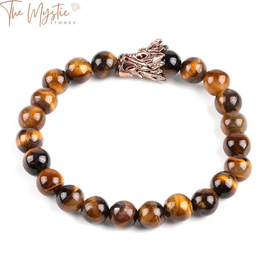 Tiger Eye Dragon Head Gemstone Bracelet