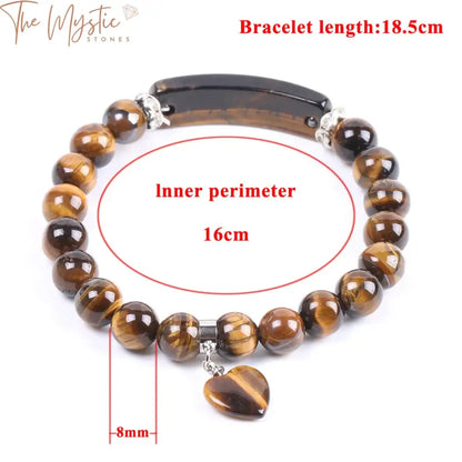 Tiger Eye Heart Stone Bracelet