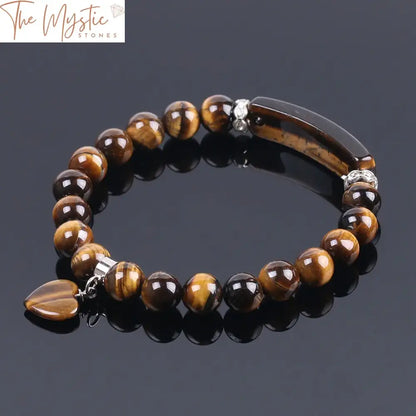 Tiger Eye Heart Stone Bracelet