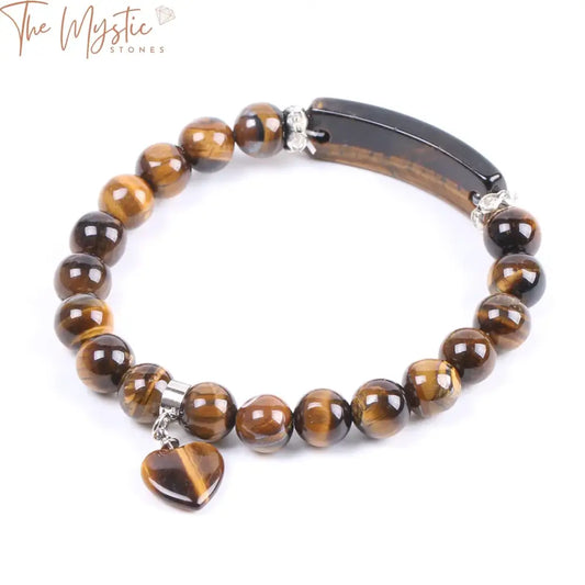 Tiger Eye Heart Stone Bracelet