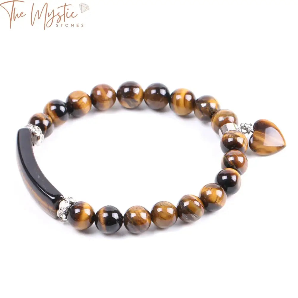 Tiger Eye Heart Stone Bracelet