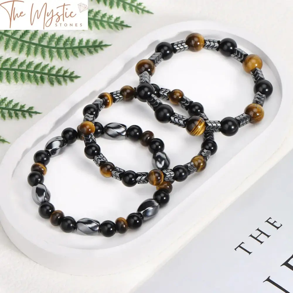 Tiger Eye & Hematite Magnetic Health Bracelet