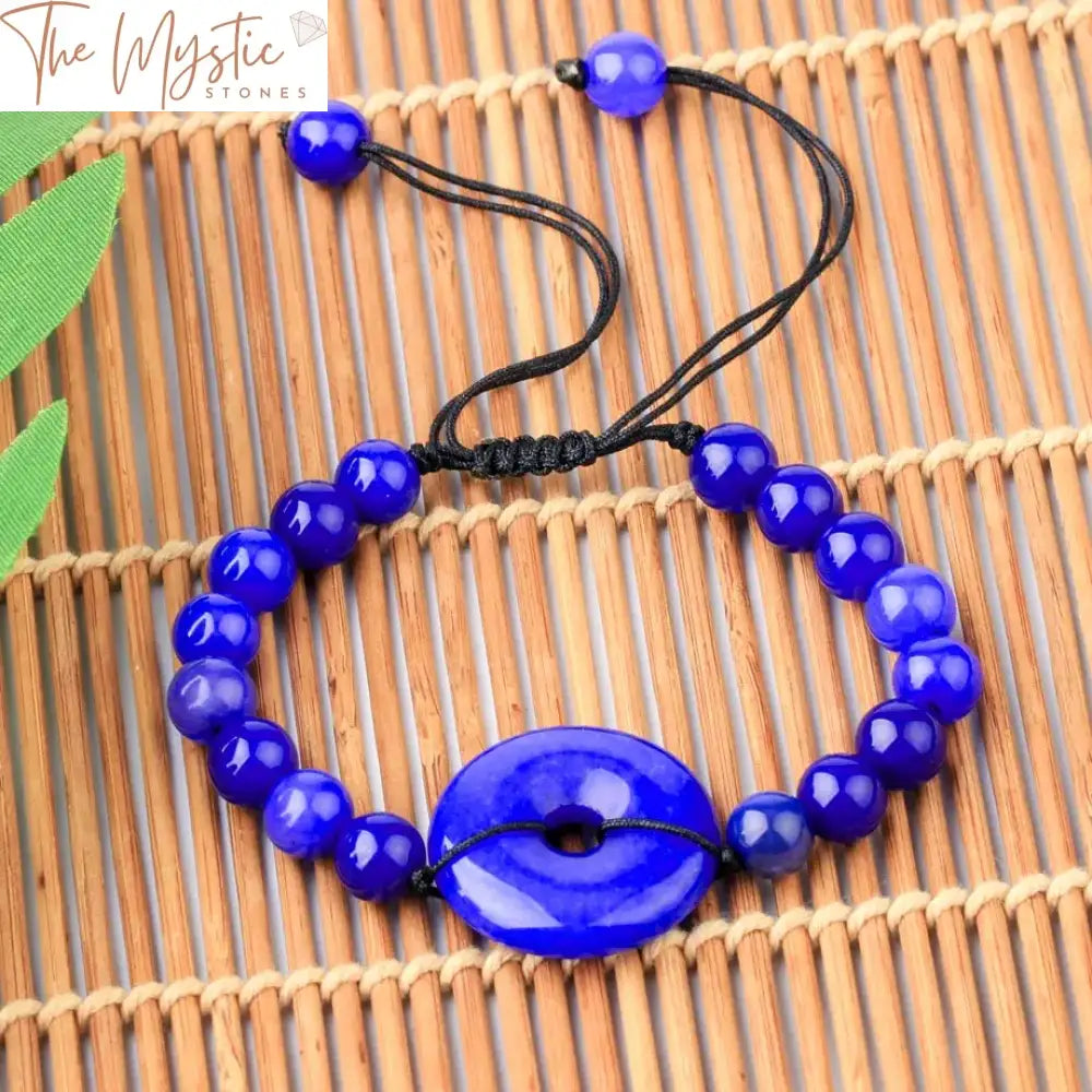 Tiger Eye & Lapis Lazuli Stone Donut Bracelet