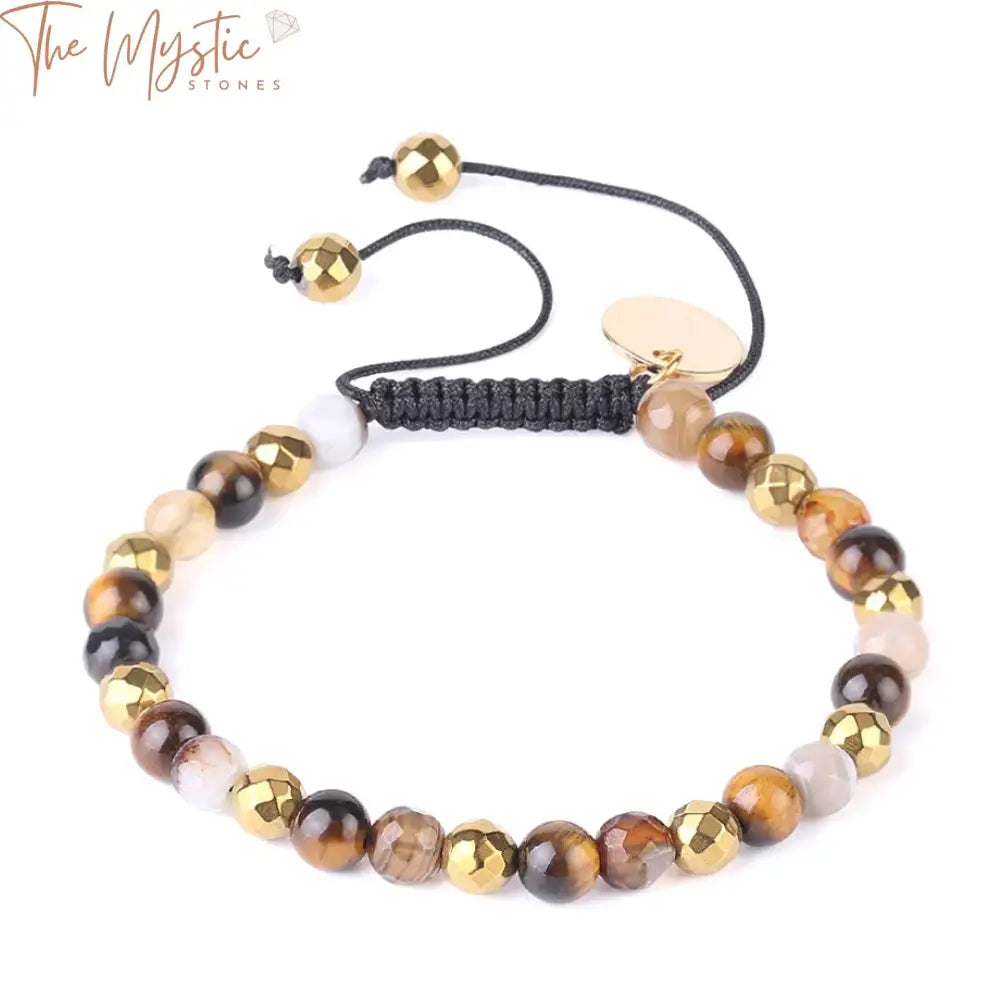 Tiger Eye & Mixed Onyx Beaded Bracelet