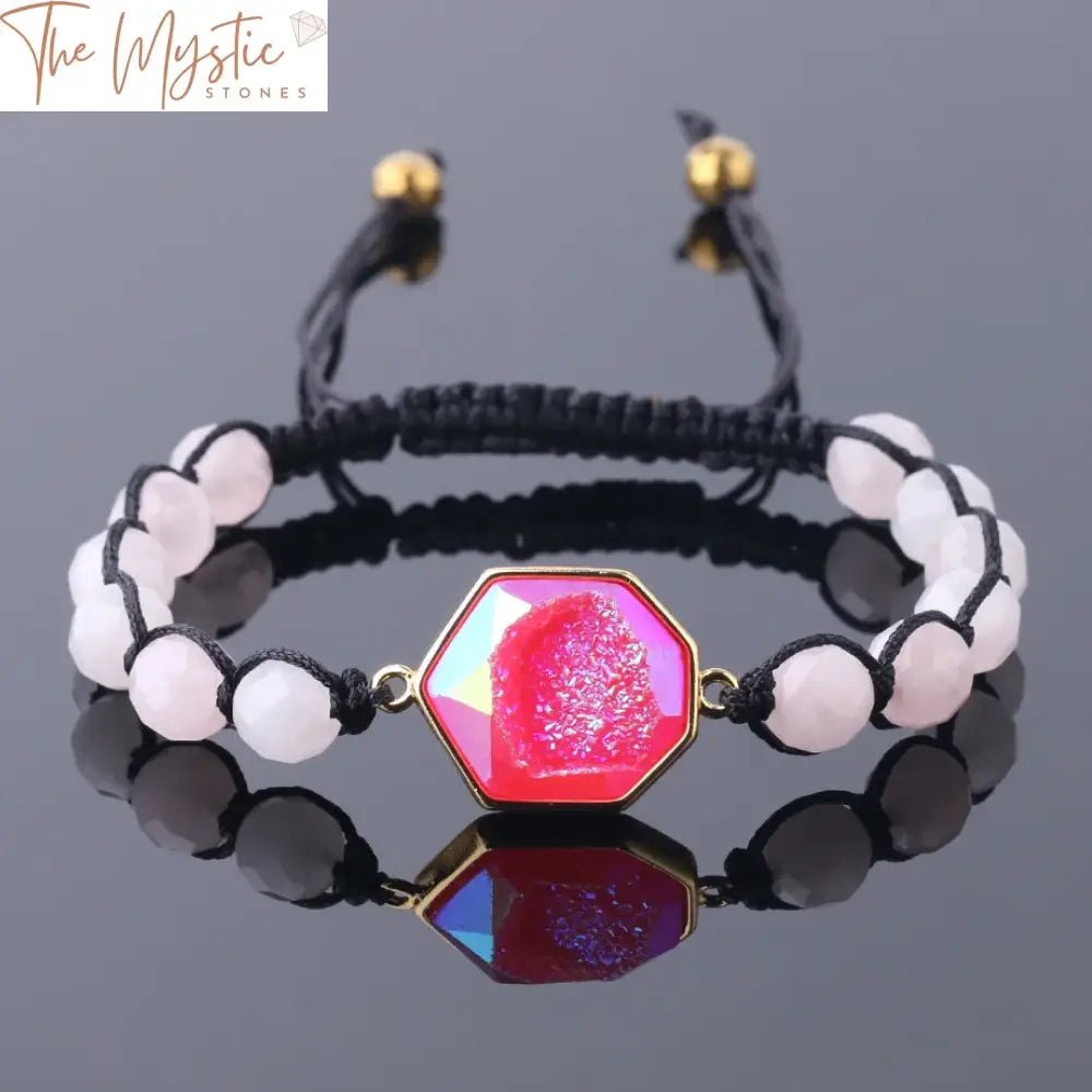 Tiger Eye & Pink Quartz Beaded Bracelet