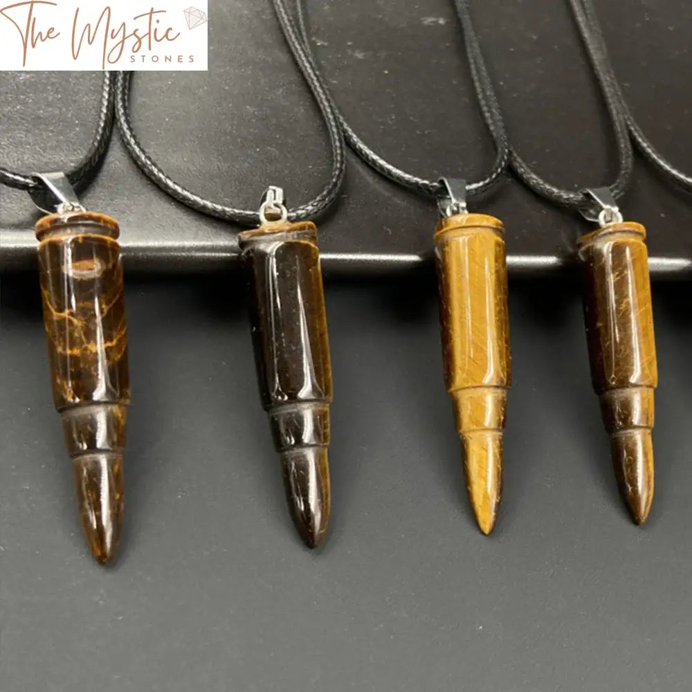 Tiger Eye Quartz Bullet Pendant