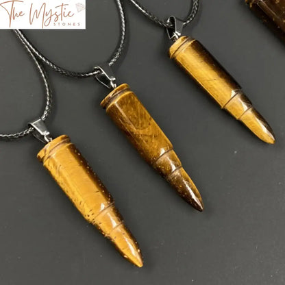 Tiger Eye Quartz Bullet Pendant