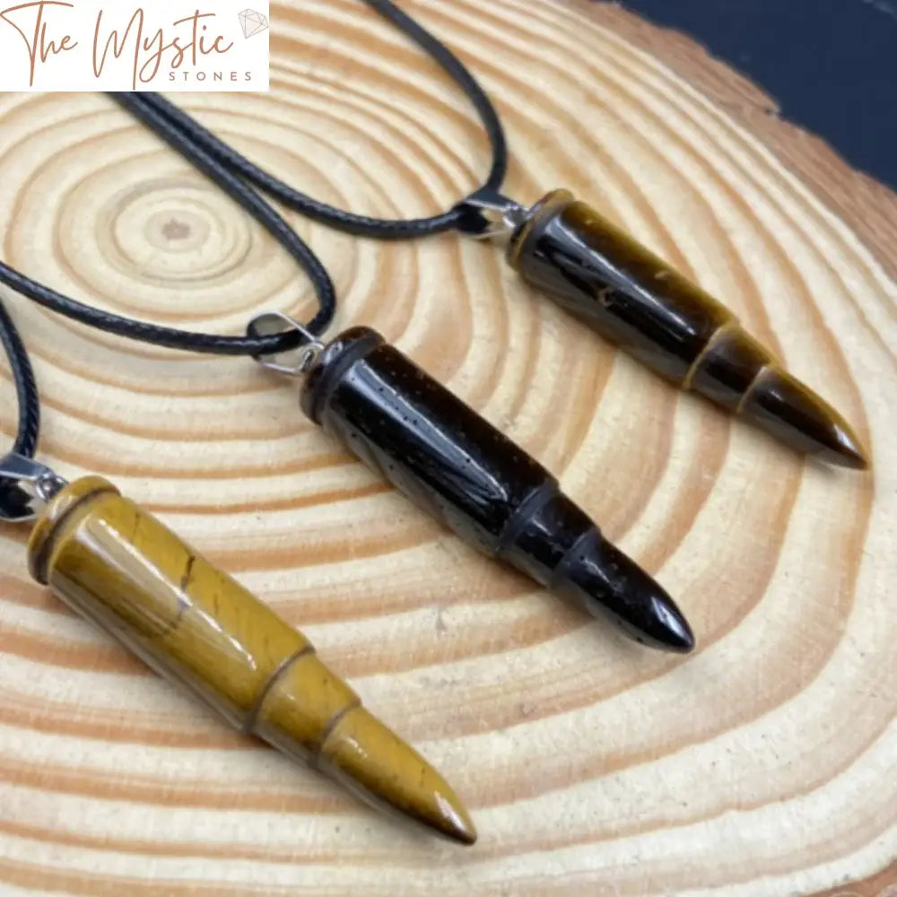 Tiger Eye Quartz Bullet Pendant