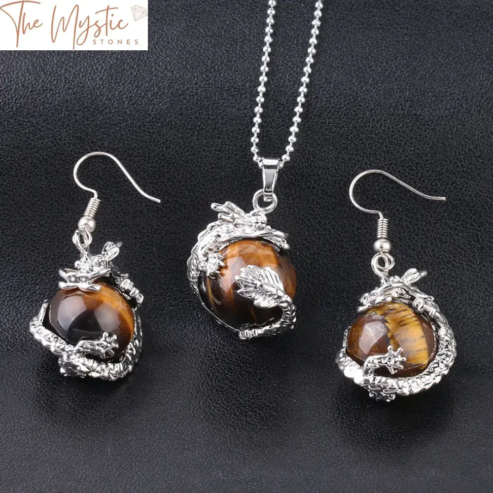 Totem Dragon Tiger Eye Jewelry Set