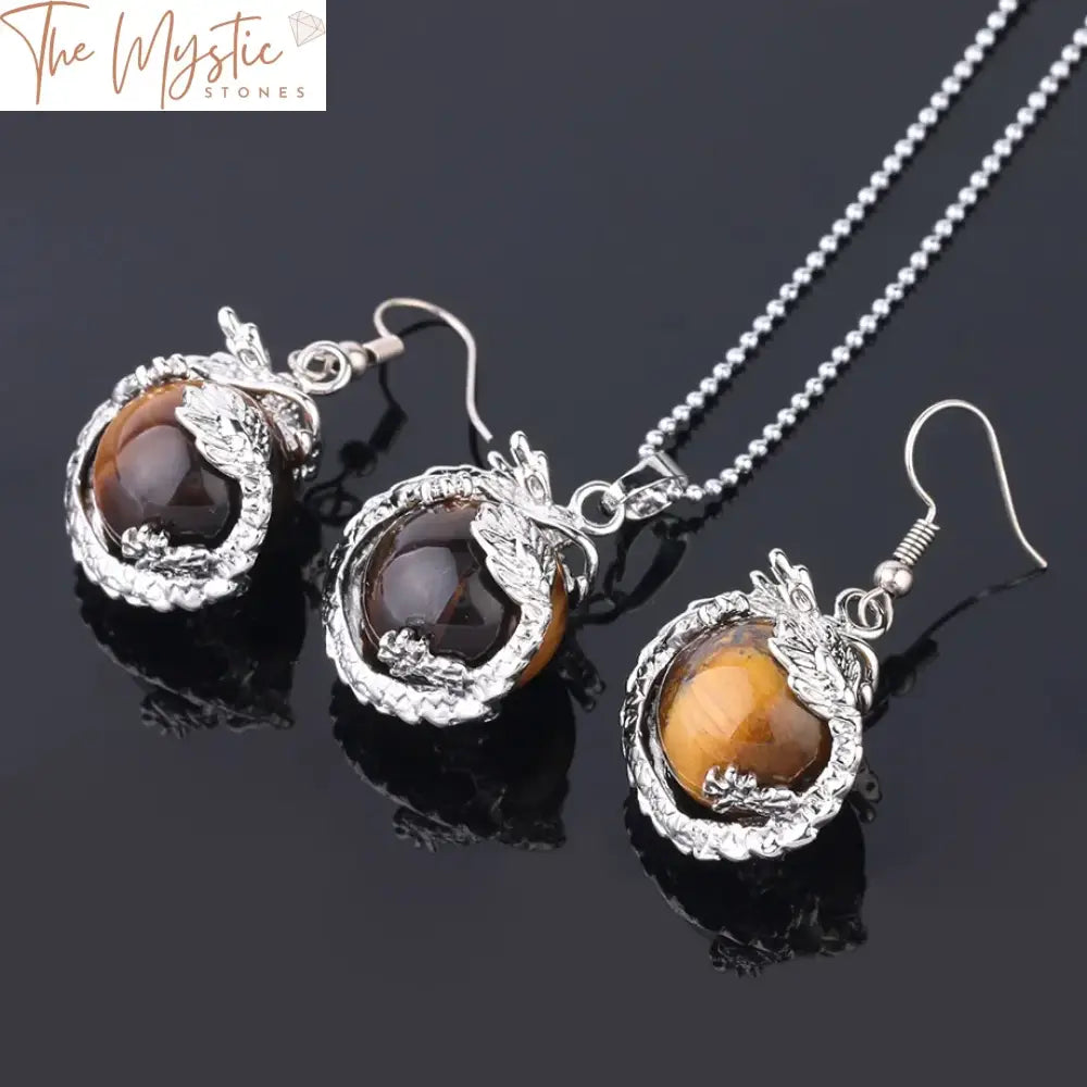 Totem Dragon Tiger Eye Jewelry Set