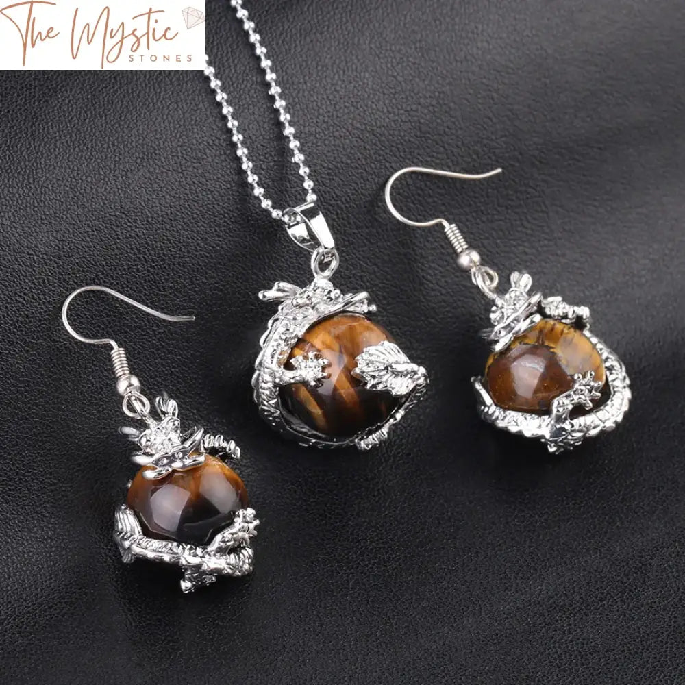 Totem Dragon Tiger Eye Jewelry Set