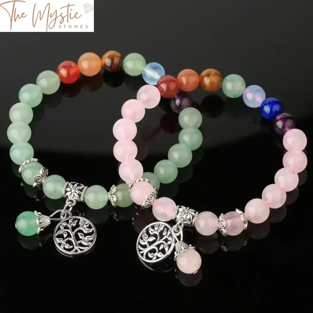 Tree Of Life 7 Chakra Natural Stone Bracelet