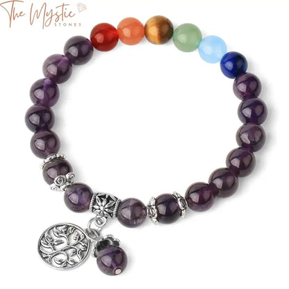 Tree Of Life 7 Chakra Natural Stone Bracelet