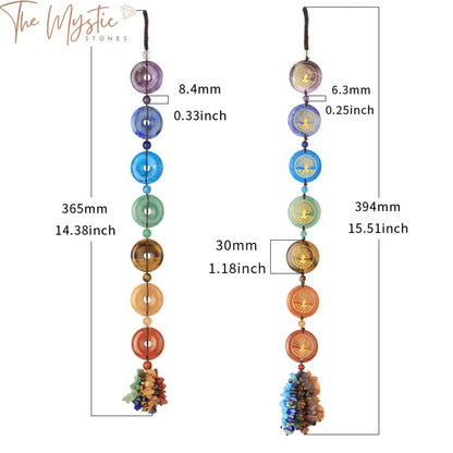 Tree Of Life 7 Chakras Crystal Car Ornament