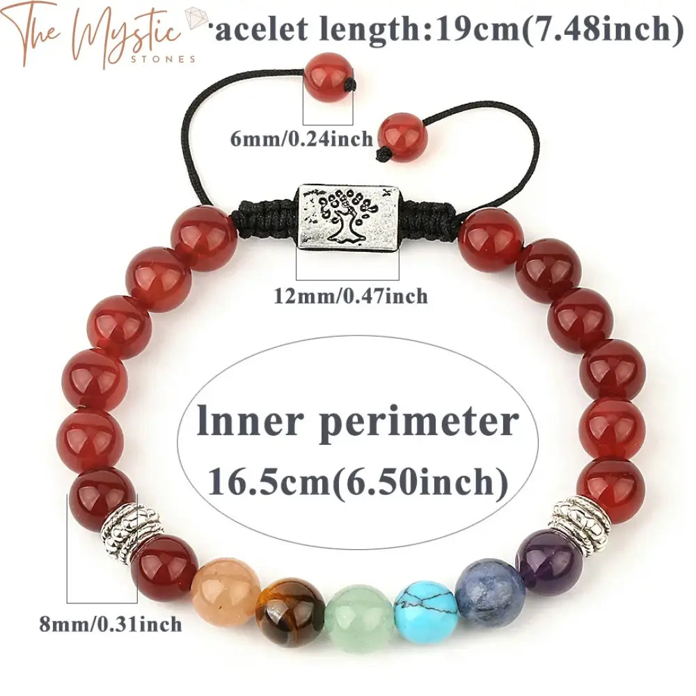 Tree Of Life Chakra Bracelet Adjustable