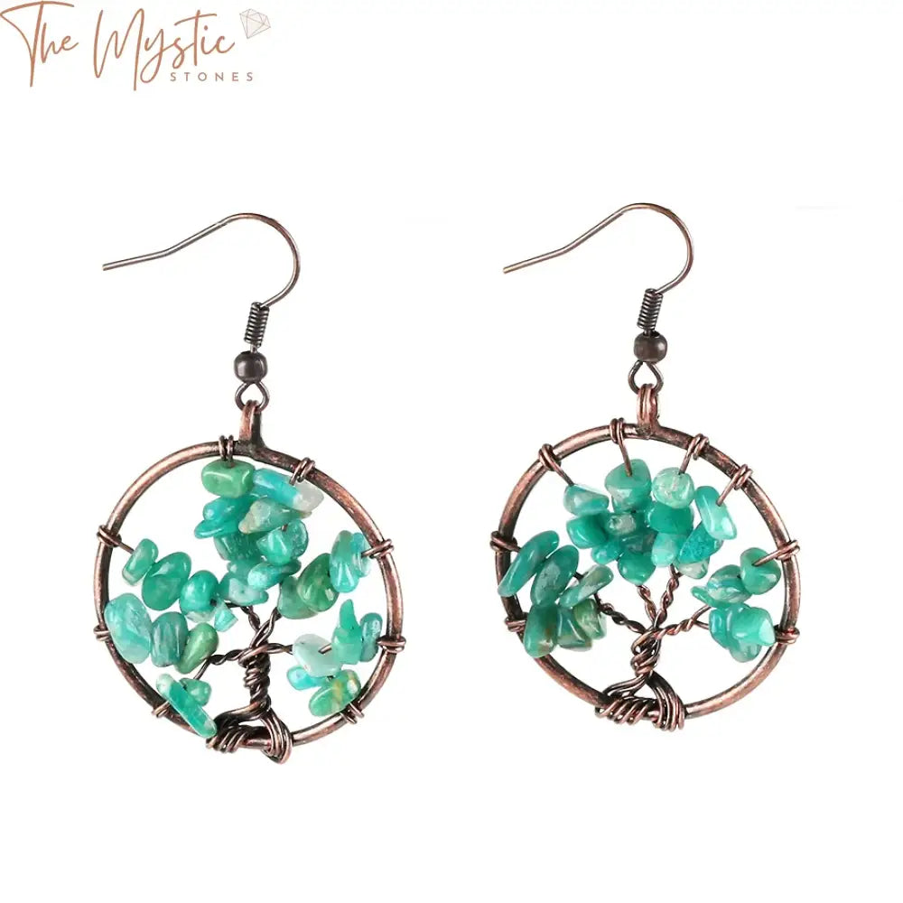 Tree Of Life Chakra Dangle Earrings