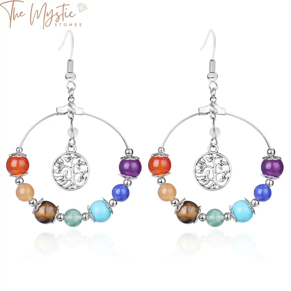 Tree Of Life Chakra Drop Earrings