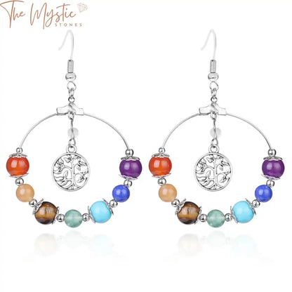 Tree Of Life Chakra Drop Earrings