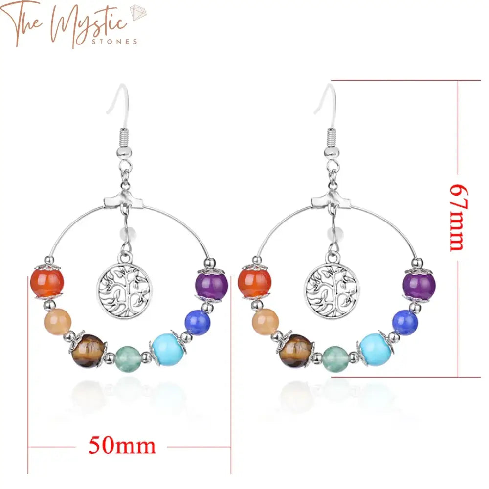 Tree Of Life Chakra Drop Earrings