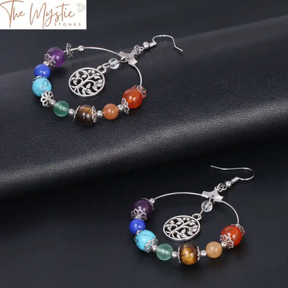 Tree Of Life Chakra Drop Earrings