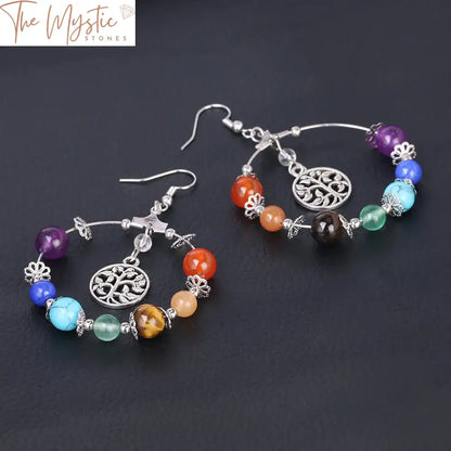 Tree Of Life Chakra Drop Earrings