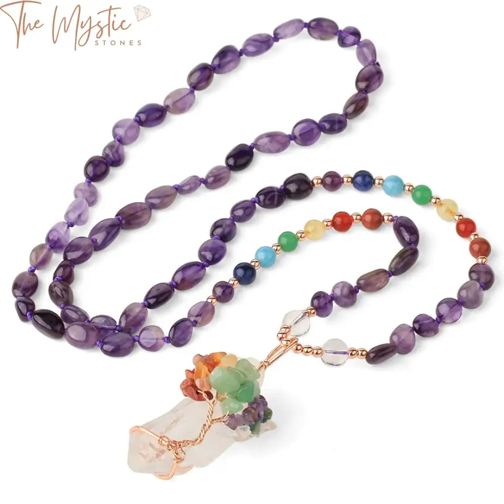 Tree Of Life Chakra Stone Necklace