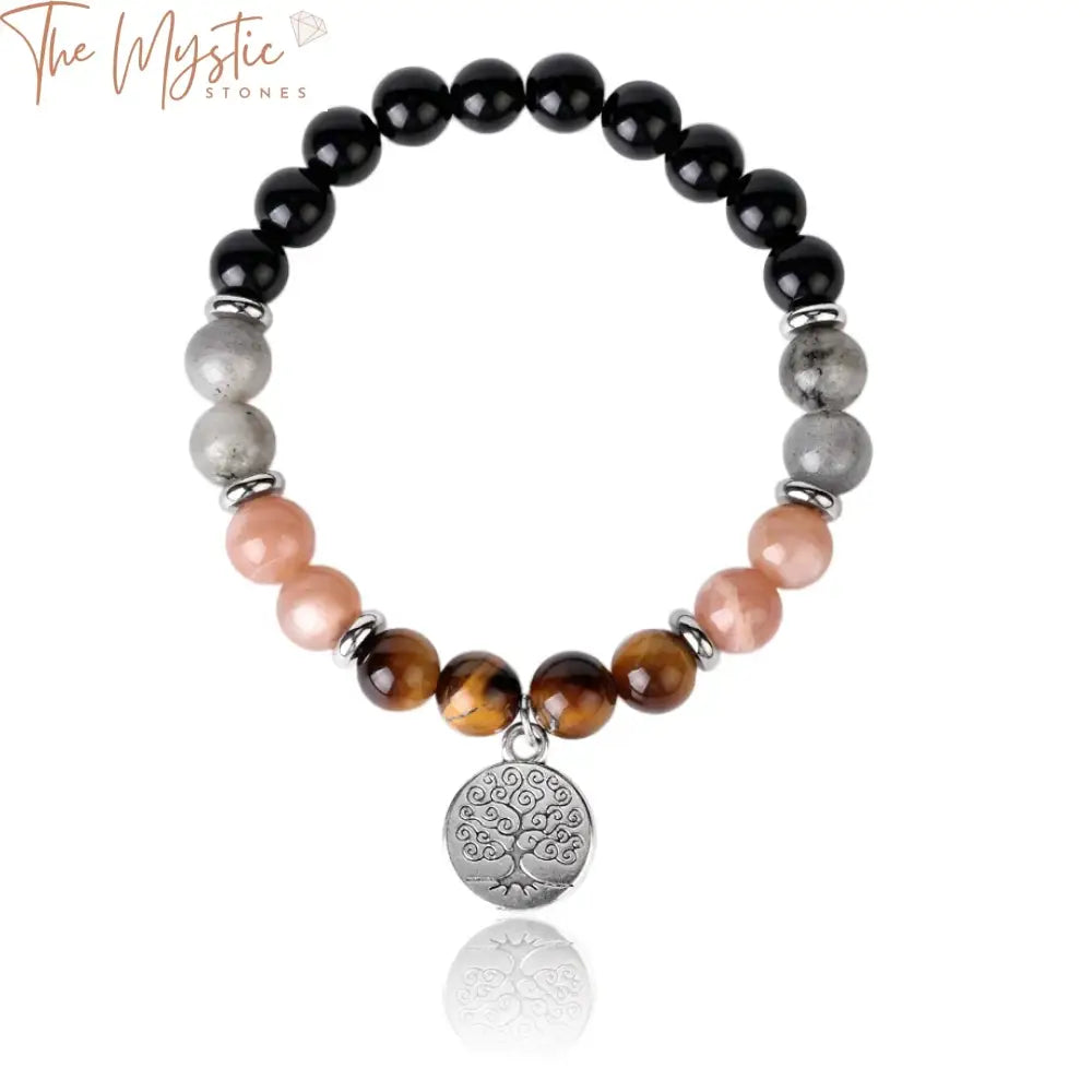 Tree Of Life Crystal Bracelet – Tiger Eye & Labradorite