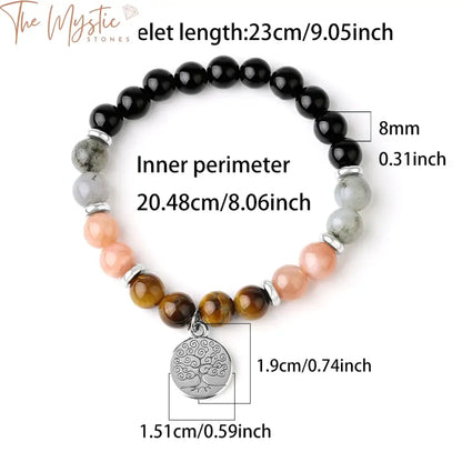 Tree Of Life Crystal Bracelet – Tiger Eye & Labradorite