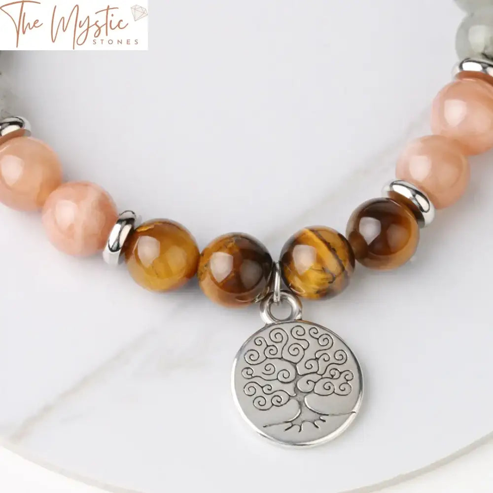 Tree Of Life Crystal Bracelet – Tiger Eye & Labradorite